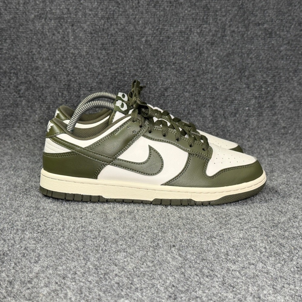 Nike Dunk Low Shoes Men's 8.5 Pale Ivory Cargo Khaki Retro Athletic Sneakers